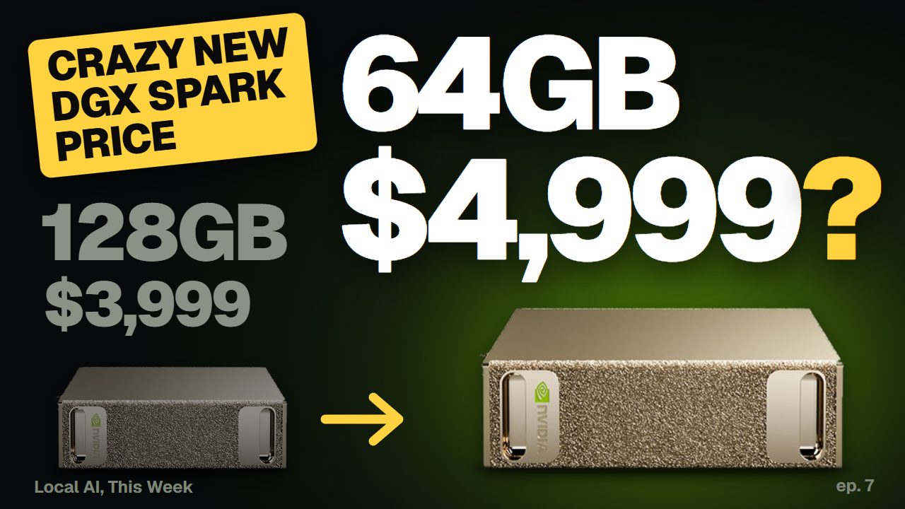 The video: $4,999 DGX Spark vs M5 Ultra Mac Studio